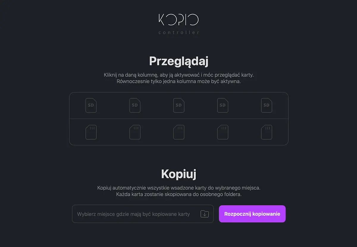 kopio controller screenshot